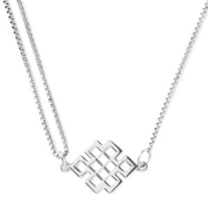 Alex and Ani Sterling Silver Endless Knot Necklace 30 Inch